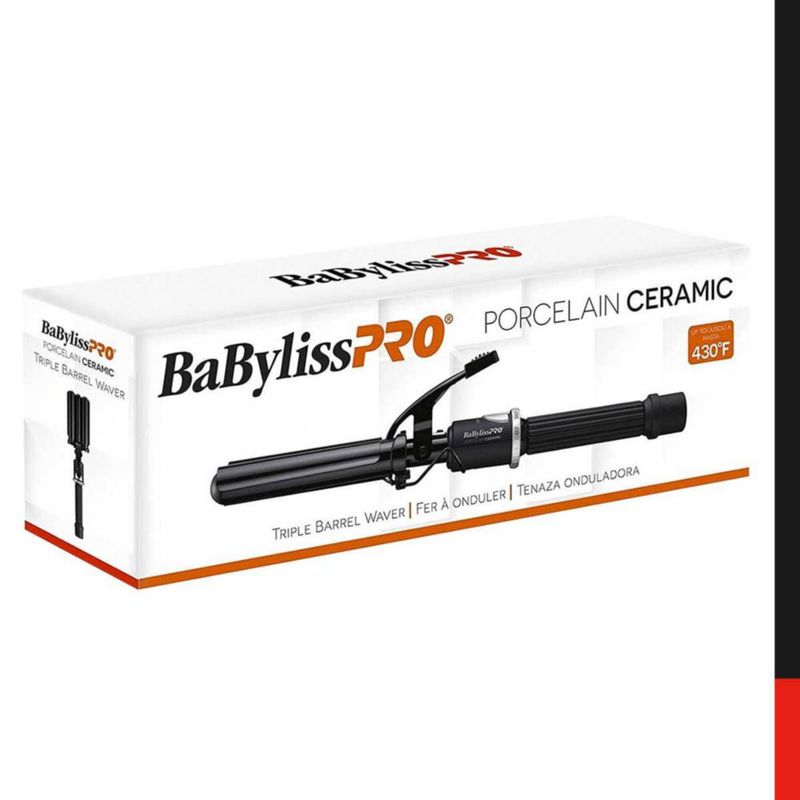 Waflera Rizadora Triple Porcelain Ceramic Negra Babyliss pro