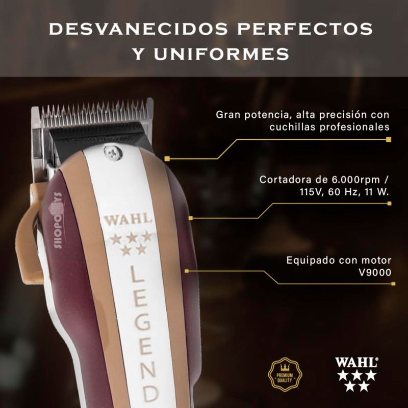 Maquina Clipper Corta Pelo Profesional  Barberia Barber Wahl Legend 5 Estrellas.