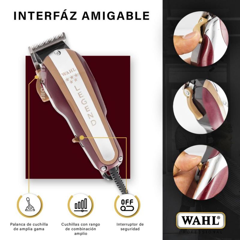 Maquina Clipper Corta Pelo Profesional  Barberia Barber Wahl Legend 5 Estrellas.