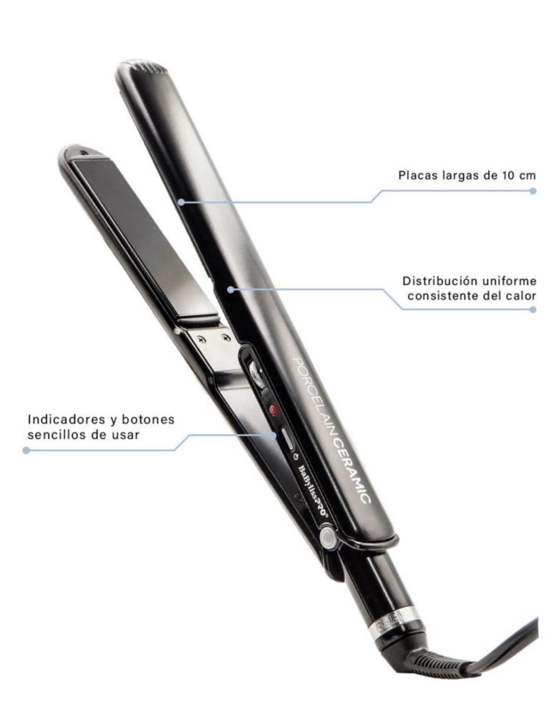 Plancha Cabello Babyliss Pro Porcelain Ceramic Negra