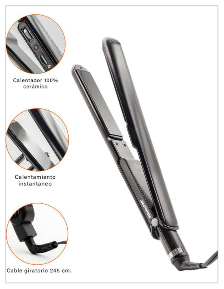 Plancha Cabello Babyliss Pro Porcelain Ceramic Negra