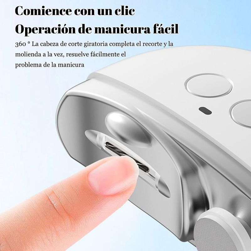 Cortadora y pulidora de uñas integrada, pulidora eléctrica de uñas, cortaúñas eléctrico multifuncional, totalmente automática.HOGAWAY