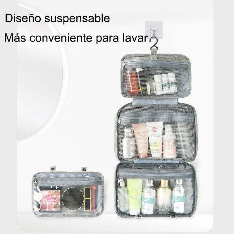 Neceser de Viaje Plegable 4 Capas con Separación Húmedo/Seco,Bolsa de Aseo Portátil Multicolor con Gancho Colgante.HOGAWAY