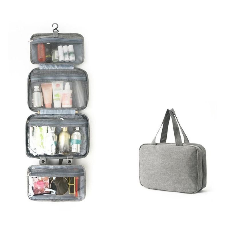 Neceser de Viaje Plegable 4 Capas con Separación Húmedo/Seco,Bolsa de Aseo Portátil Multicolor con Gancho Colgante.HOGAWAY