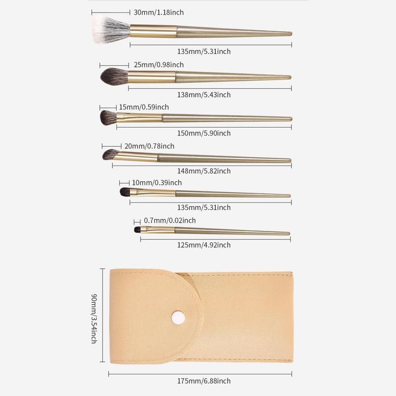 Juego de brochas de maquillaje, brocha para base, brocha para polvo suelto, brocha para sombras de ojos, brocha para cejas, brocha para labios.HOGAWAY