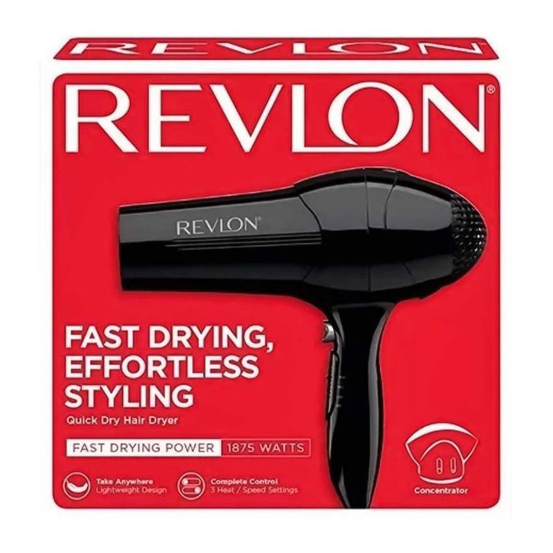 Secadora de Cabello Revlon RV-408 Negra 1875 W 3 Niveles de Calor