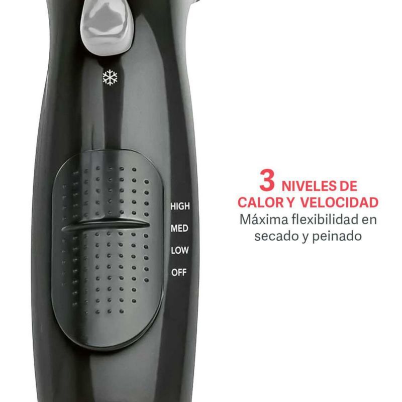 Secadora de Cabello Revlon RV-408 Negra 1875 W 3 Niveles de Calor