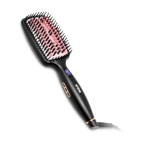 RCA Cepillo Alaciador RC-P13N, Cerámica con Cerdas de Silicona y Nylon, 6 Niveles de Temperatura, Apagado Automático, Pantalla LCD