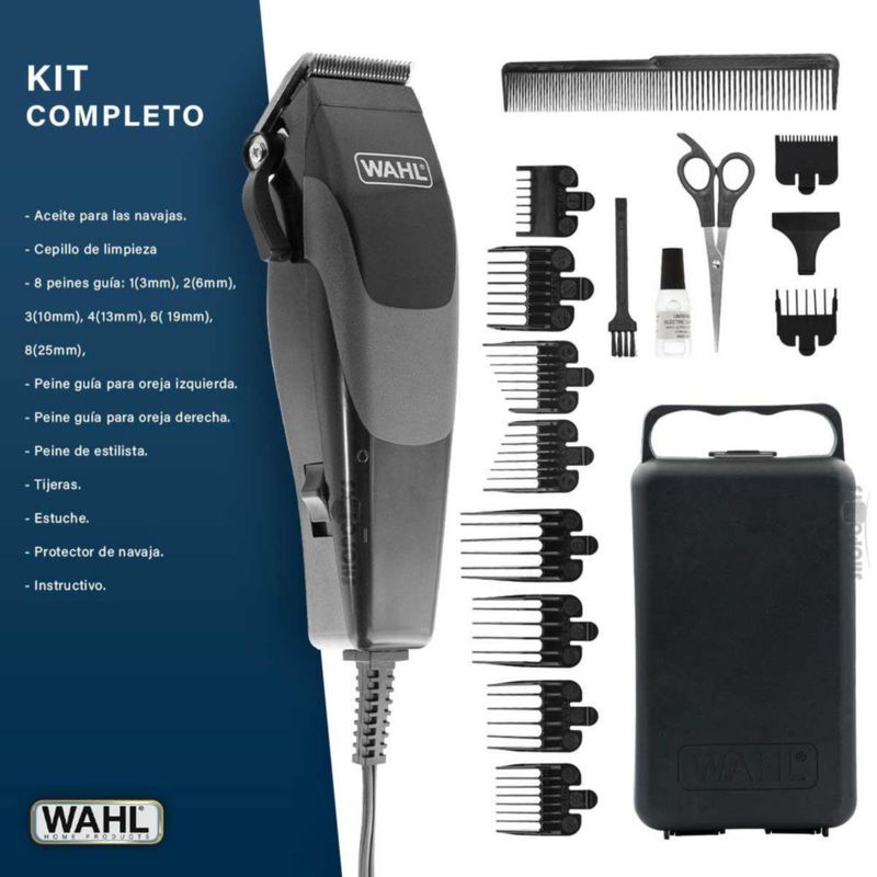 Kit Máquina Wahl Complete Profesional Corte de Cabello 17 Piezas