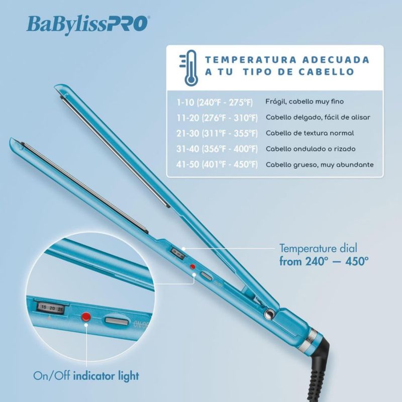 Set de Planchas Nanotitanium BabylissPro Placas de 1 pulgada y 1.5 pulgada de ancho. Limited Edition