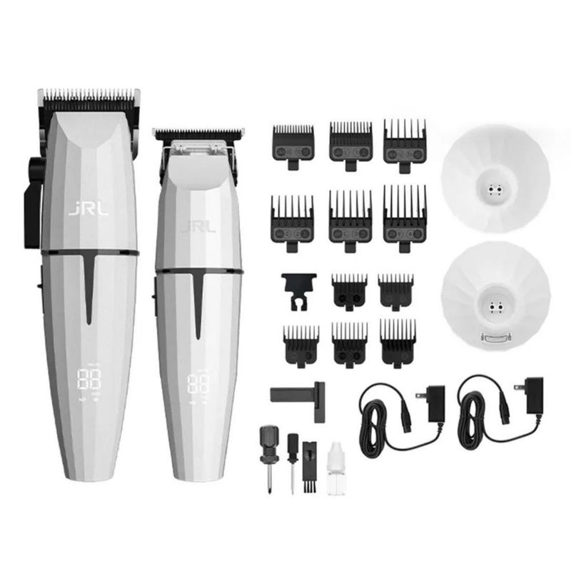 Combo Profesional JRL GHOST Collection Clipper + Trimmer Inalámbricos | Alta Precisión y Potencia | Uso Profesional