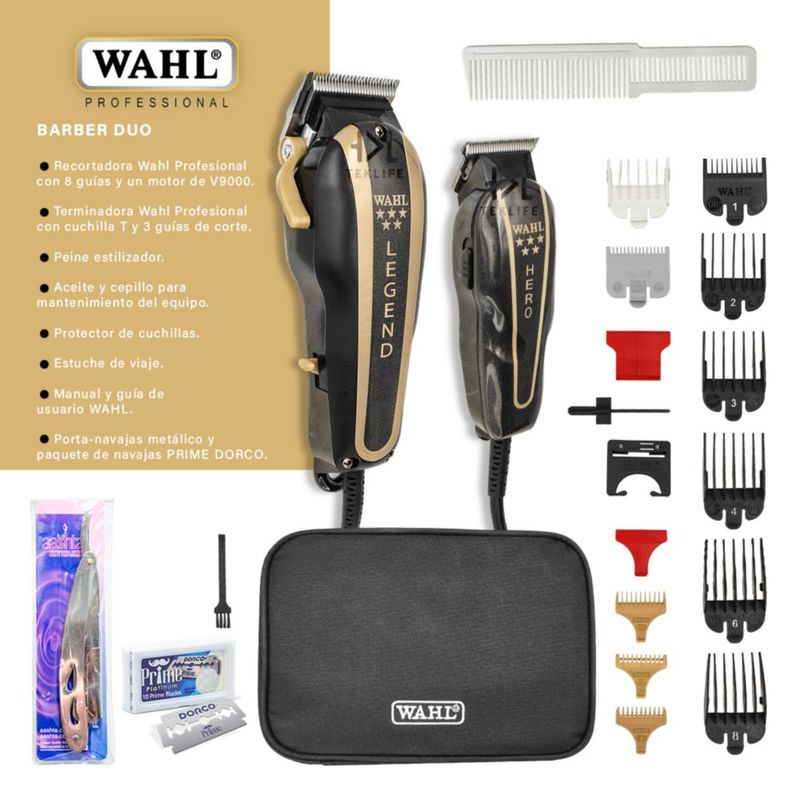 Wahl Barber Combo Profesional Cortadora Terminadora + Regalo