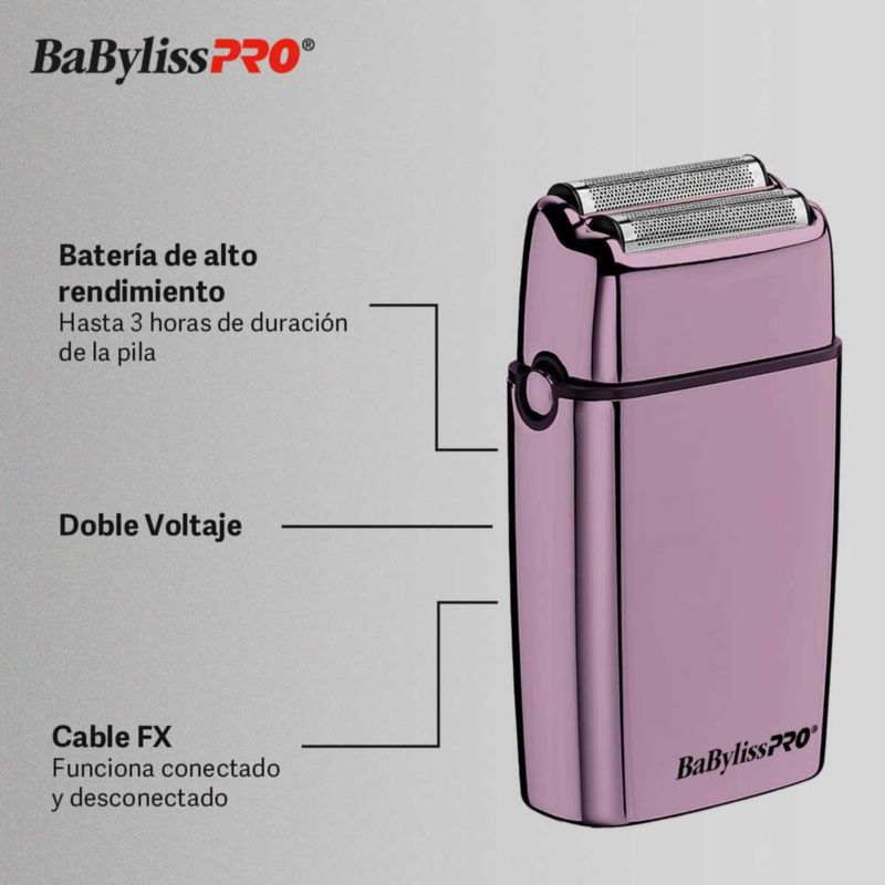 Rasuradora FX02 Morada Babyliss Plata Edición Limitada Shaver Profesional