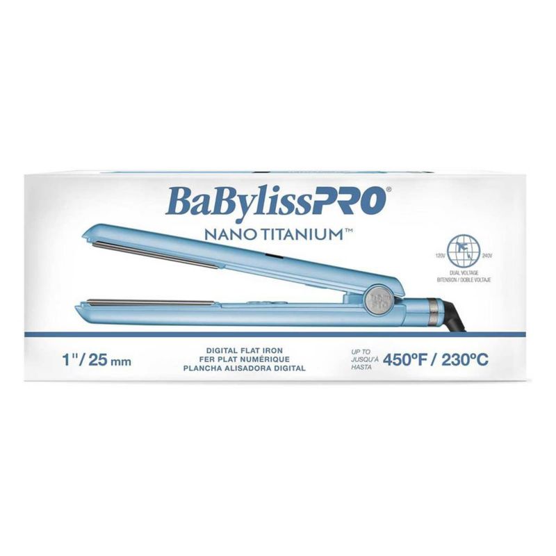 Plancha de cabello de 1" Digital Nanotitanium Babyliss Pro BNT4095TUC Azul