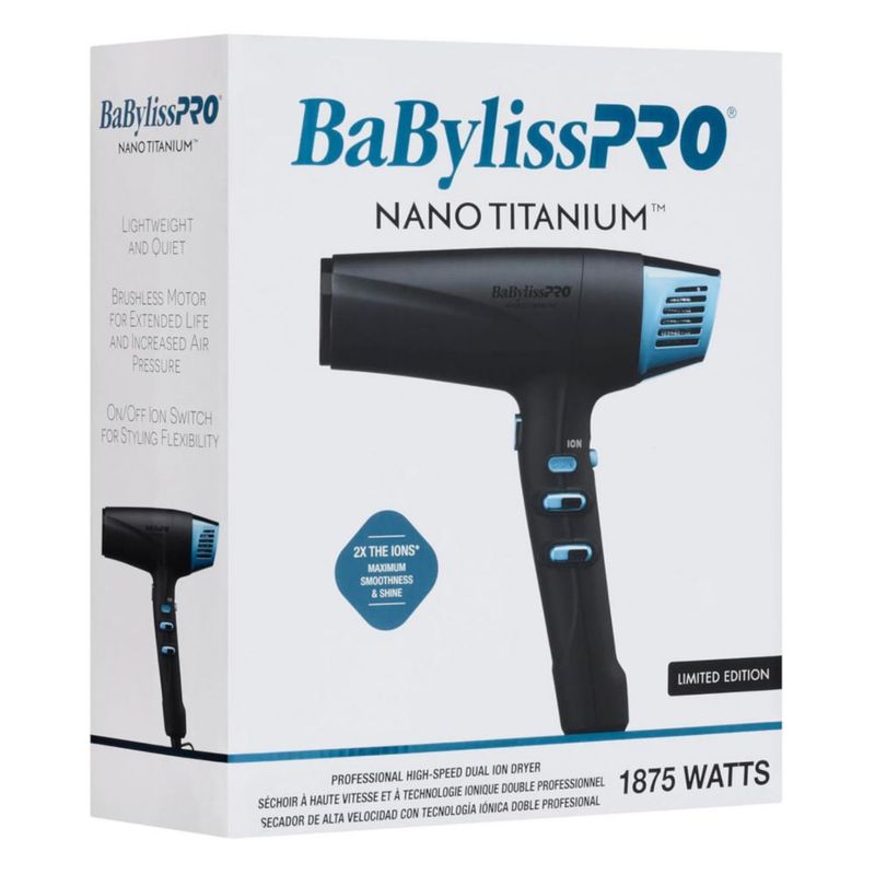 Secadora BaByliss Negro 3 vel Nanotitanium 1600W BNTMB9100ES