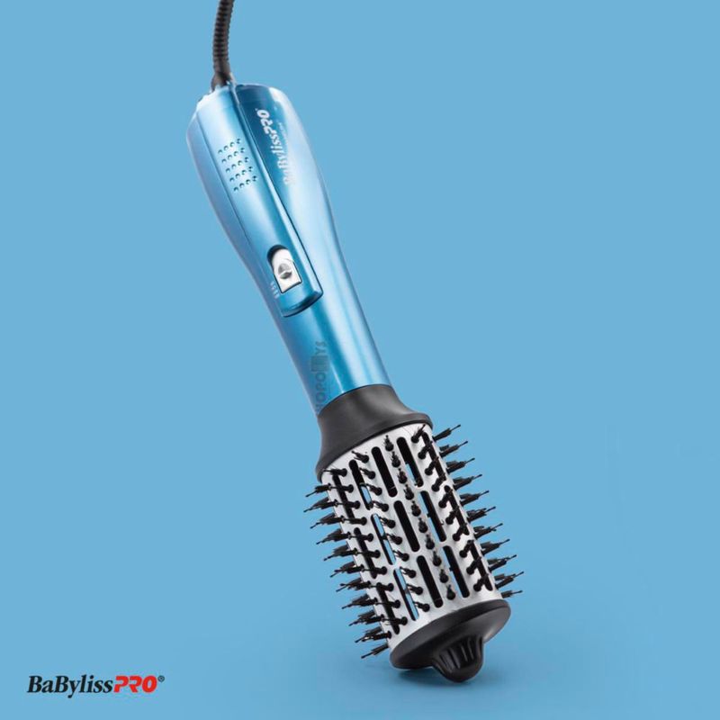 Cepillo Babyliss Pro Nano Titanium Ovalado 2½" | 1000W | Aire Caliente y Frío | Cerdas Mixtas | Volumen y Brillo Profesional