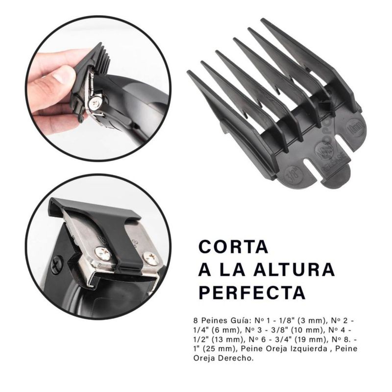 Kit Wahl Homecut Cortadora y Recortadora Casera 79450 | Máquina para Cortar Cabello y Barba | Uso Doméstico | Color Negro