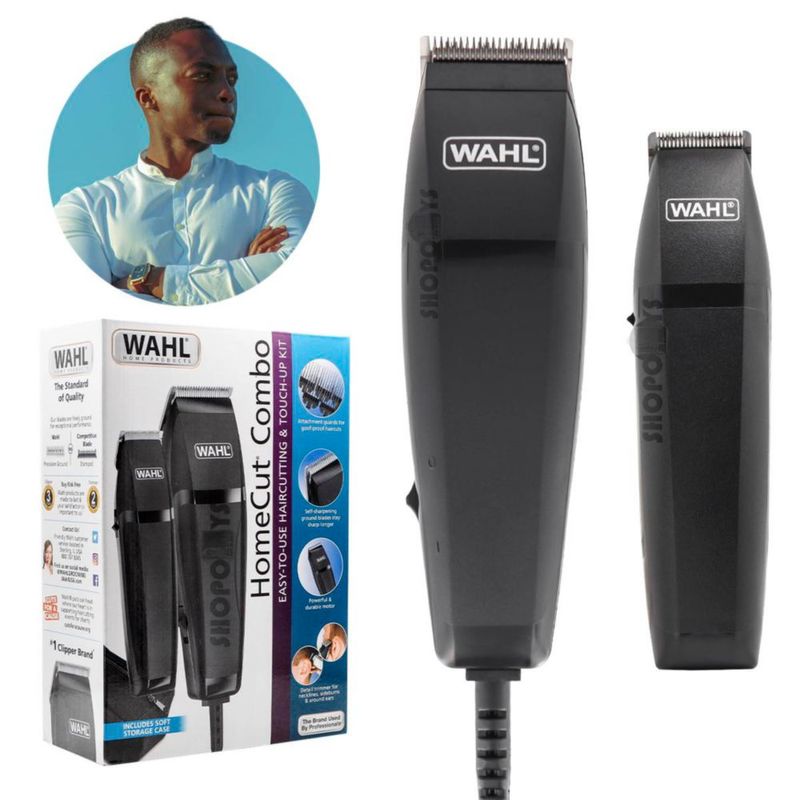 Kit Wahl Homecut Cortadora y Recortadora Casera 79450 | Máquina para Cortar Cabello y Barba | Uso Doméstico | Color Negro