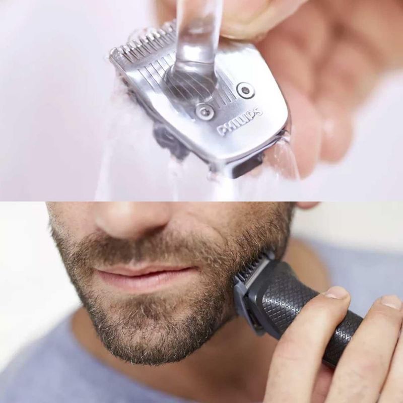 Phillips Afeitadora Unicord Serie 3000 Negra All in One, Afeitado Barba, Bigote, Nariz y Cabello 14 Pzs.