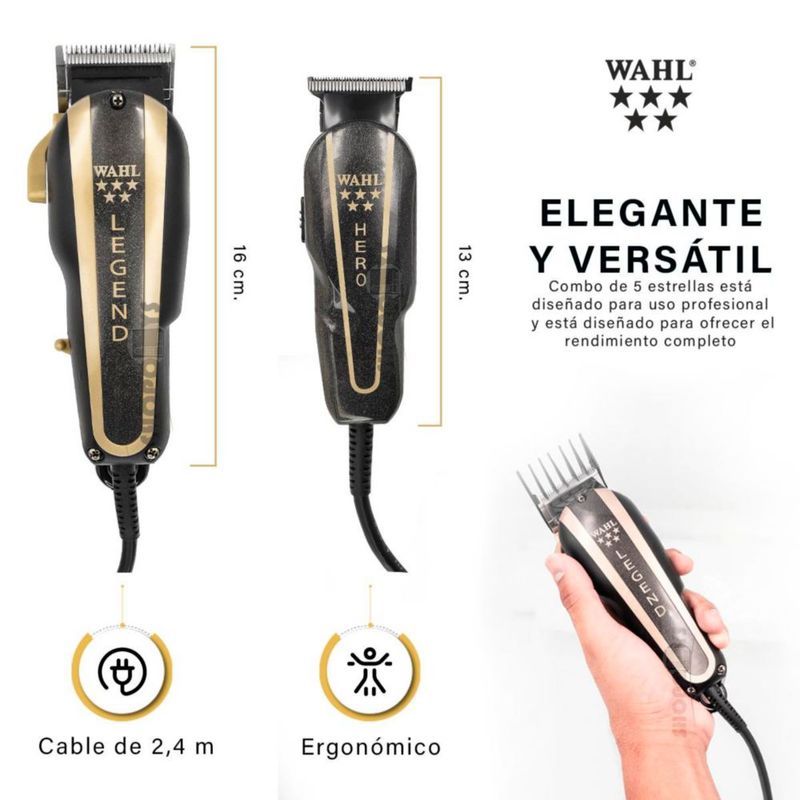 Combo Barber Clipper Y Trimmer Wahl Profesional+ Rasuradora Groomsman