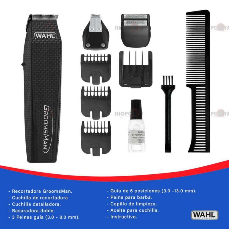 Combo Barber Clipper Y Trimmer Wahl Profesional+ Rasuradora Groomsman