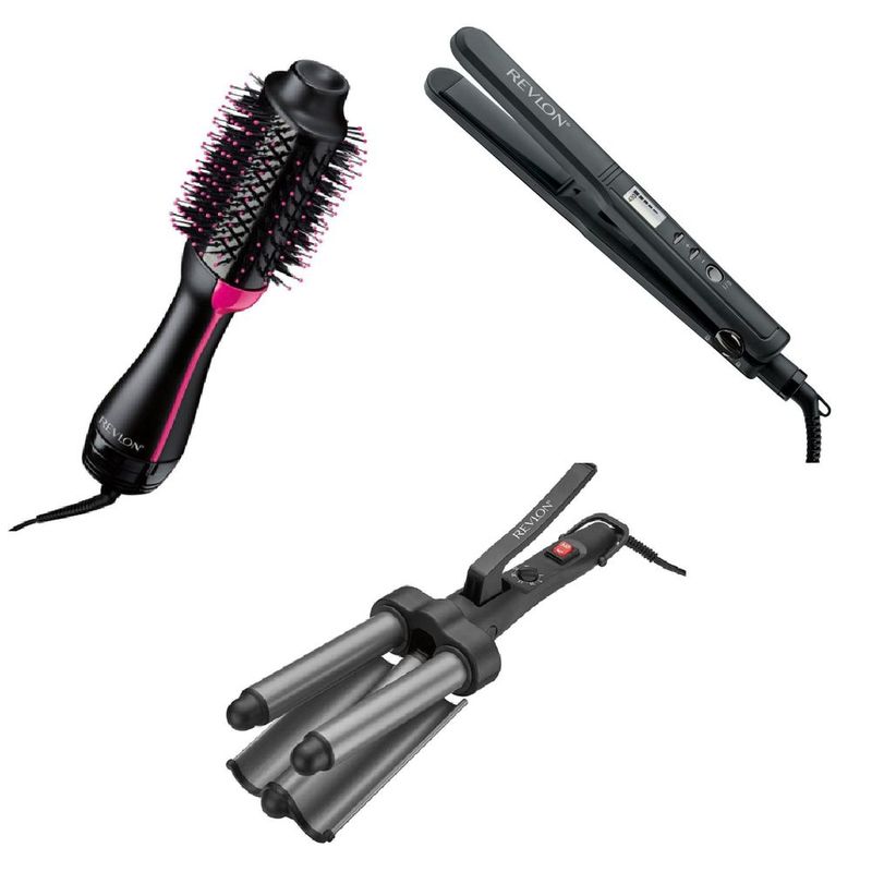 Cepillo+rizadora+plancha alaciadora revlon
