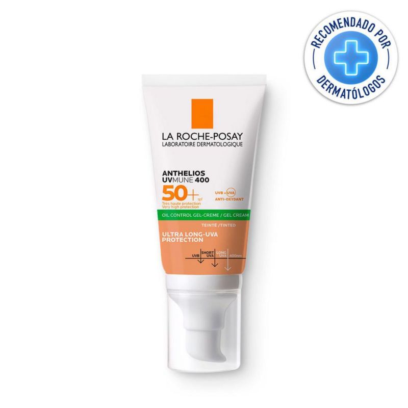 La Roche-Posay  Anthelios UVMune 400 Oil Control Gel-Crema con color FPS50+ para piel  mixta  50ml.