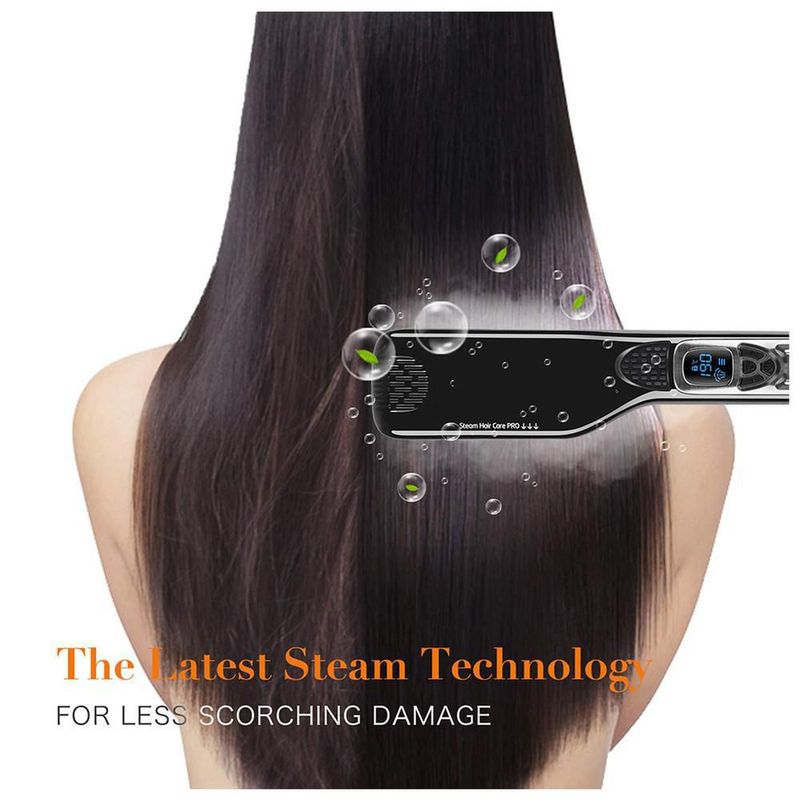 Alaciadoras Modernas de Vapor MXTWU-016 TitaniumSteamBlack Plancha de Ceramica Moderna