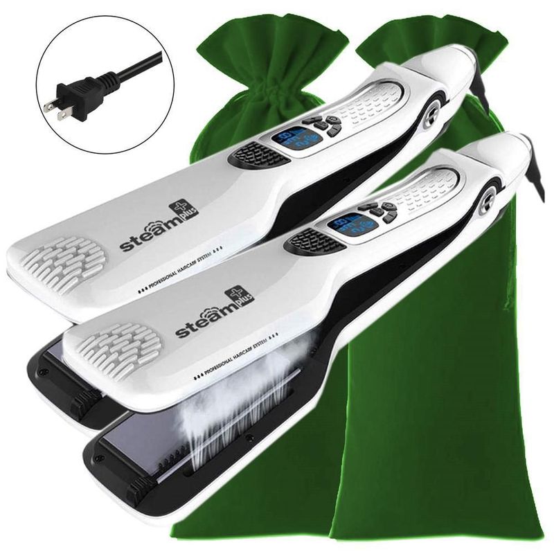 Alaciadoras de Cabello Profesional MXTTW-014 TitaniumSteamWhite Plancha con Placas de Cerámica