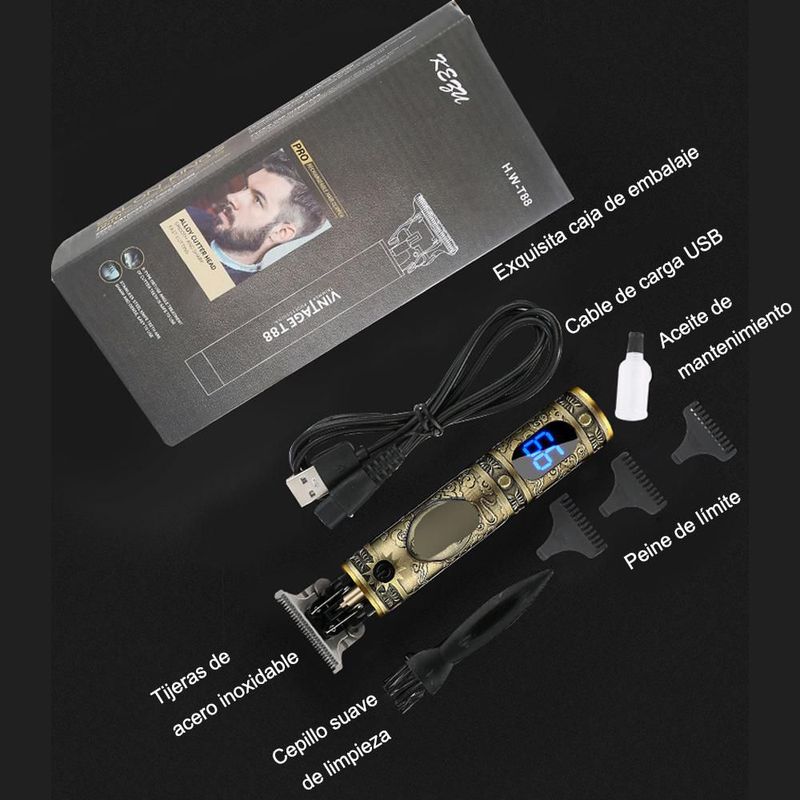 Maquinilla de cortar pelo recargable, pantalla digital LCD, cortadora eléctrica, para hombres, uso doméstico, cortadora de pelo eléctrica.HOGAWAY