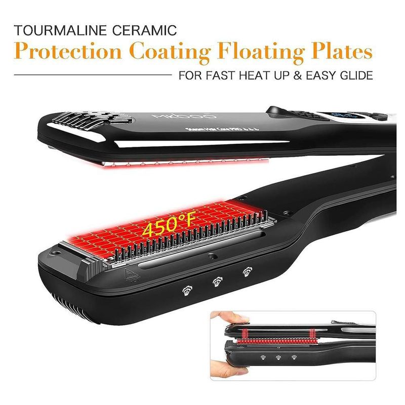 Plancha Comeciales MXTWU-003 TitaniumSteamBlack Plancha de Ceramica Moderna