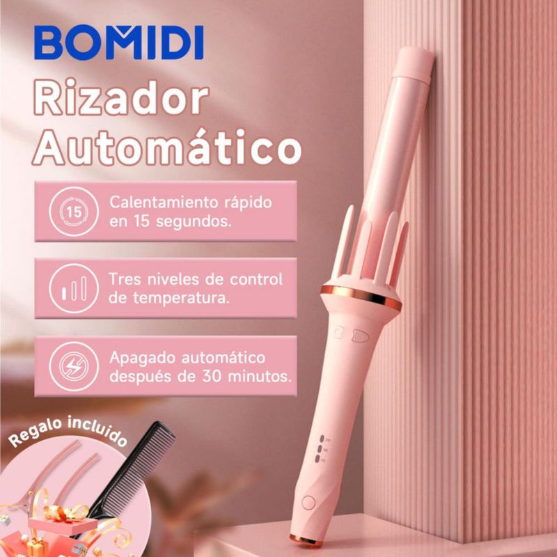 BOMIDI Rizador De Cabello Automático, Rizador Eléctrico Con 32 Mm De Diámetro Para Peluquería Rápida, Varita Rizadora De Pelo Au