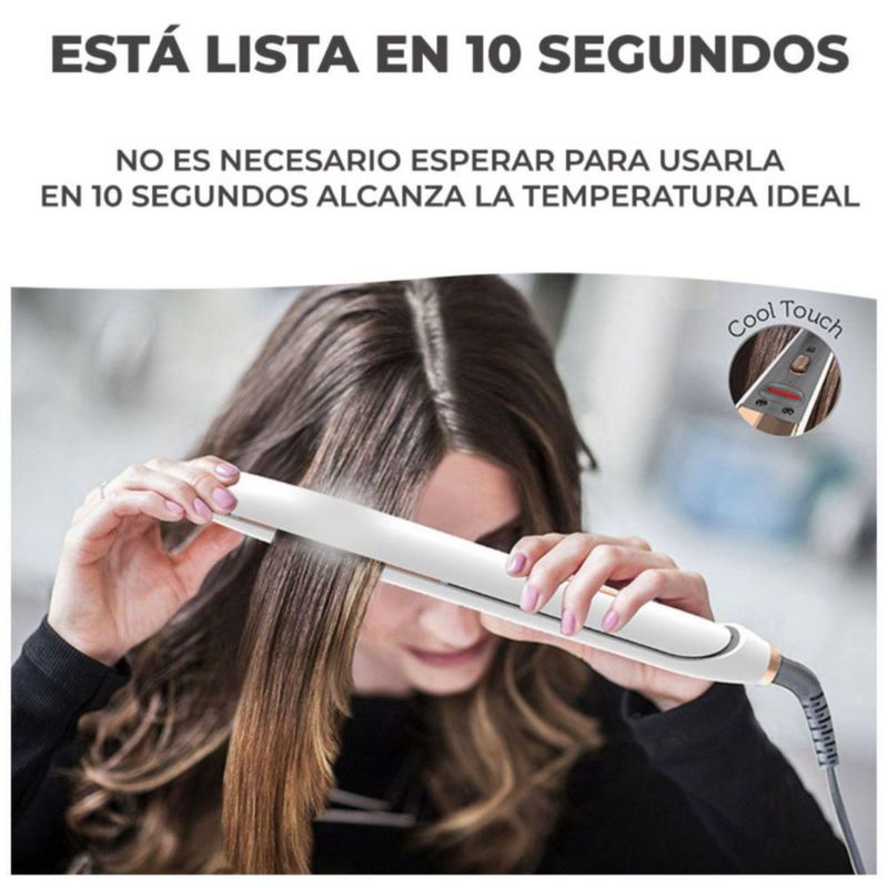 Plancha Para Cabello 2 En 1 Alisadora Y Rizadora