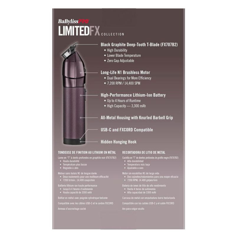 Cortadora de Cabello Profesional Babylisspro Limitedfx Nightfall Purple Trimmer