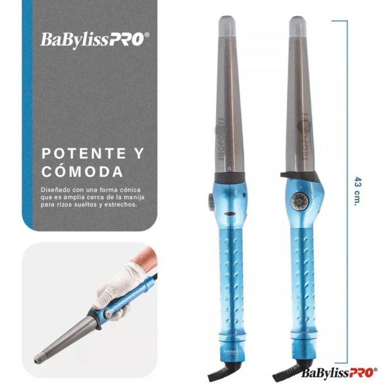 Rizador Cónico Babylisspro Nano Titanium 450°f Profesional