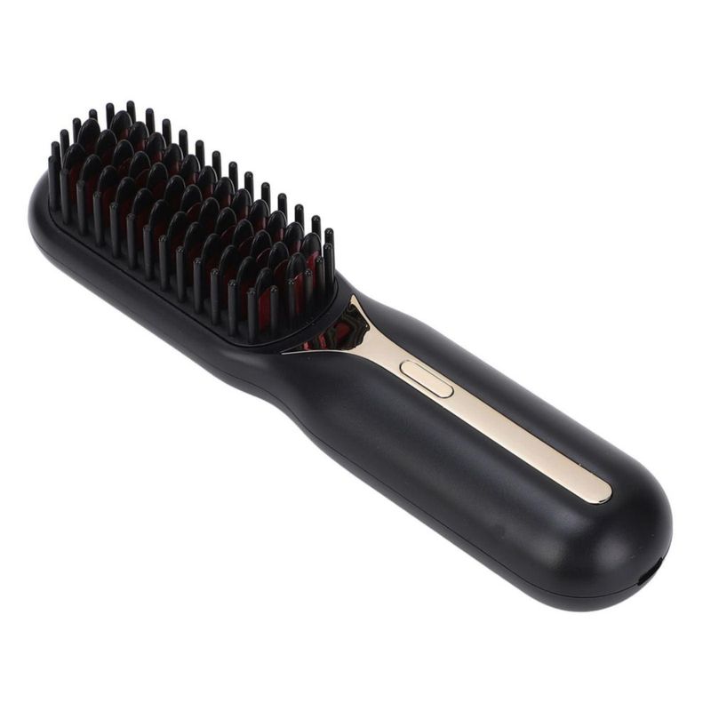 Cepillo Alisador de Cabello, Calentamiento Rápido de 20 S, Peine Alisador de Iones Negativos de Doble Uso con Menos Frizz, Diseñ