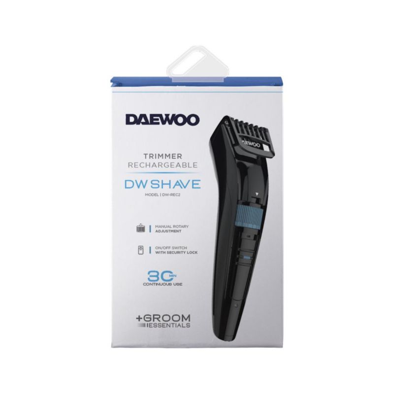 Afeitadora Rasuradora eléctrica Daewoo DW-REC2 Recargable 10 Niveles de longitud del Peine Maquina de Afeitar Portátil Cabezales Lavables Para Hombre
