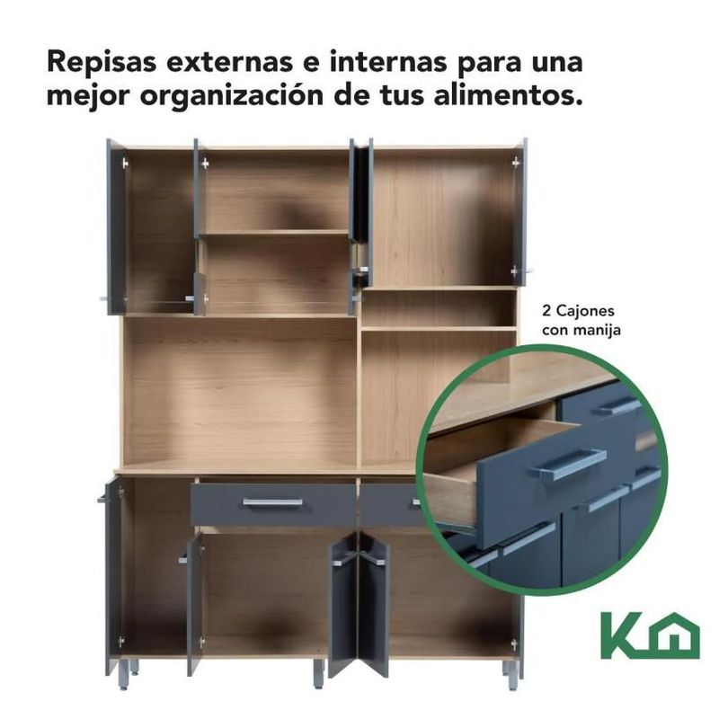 Alacena Organizador Multiusos para Cocina con Repisas y Puertas