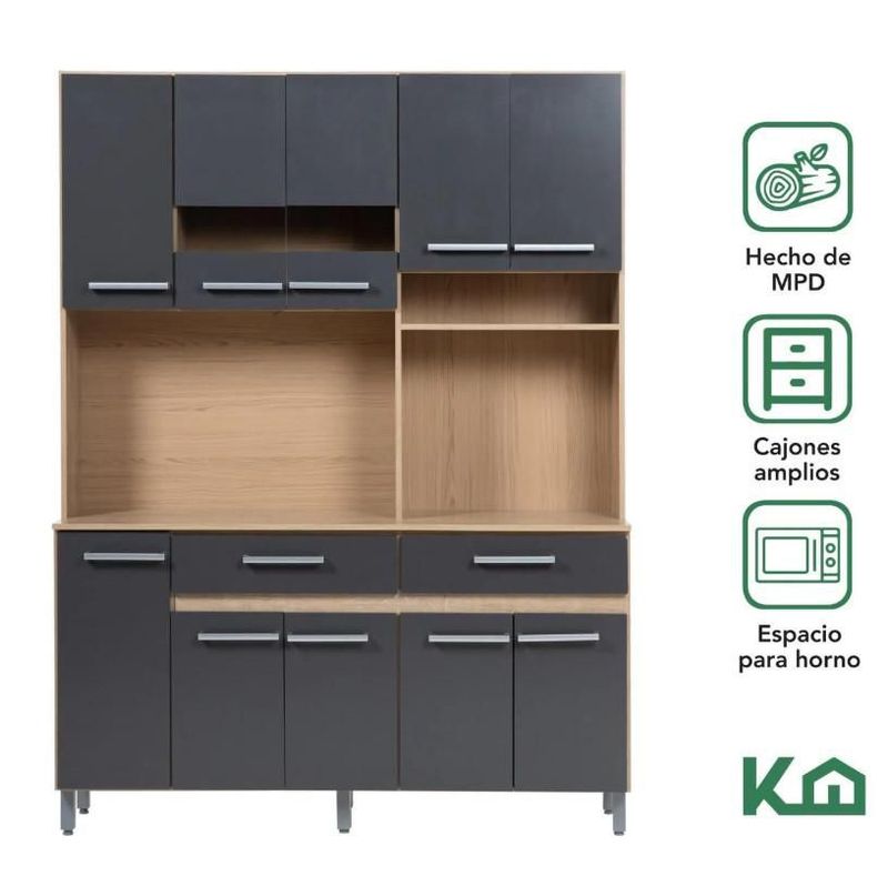 Alacena Organizador Multiusos para Cocina con Repisas y Puertas