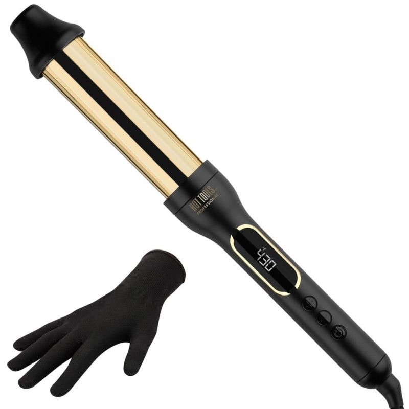 Hot Tools Pro Artist Rizadora 2 en 1 Expansible 24K, 1” y 1 ½”