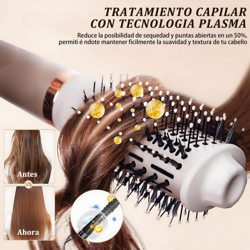 Estilizador de Cabello 2 En 1 Con 9 Boquillas Hot & Cool y Direccionador de Aire,Ecadora Con Difusor Para Rizos1600w Poco Ruido,