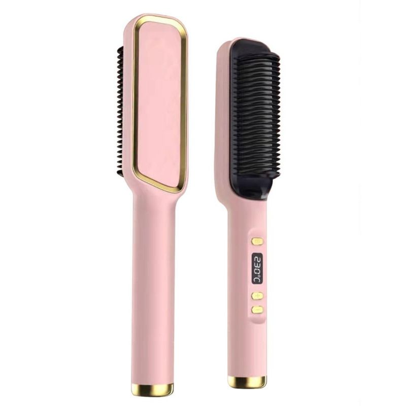 FEISEDY Cepillo Alisador de Cabello Temperatura ajustable 30 Niveles libremente, Plancha Ion Negativo No Daña el Cabello Peine C