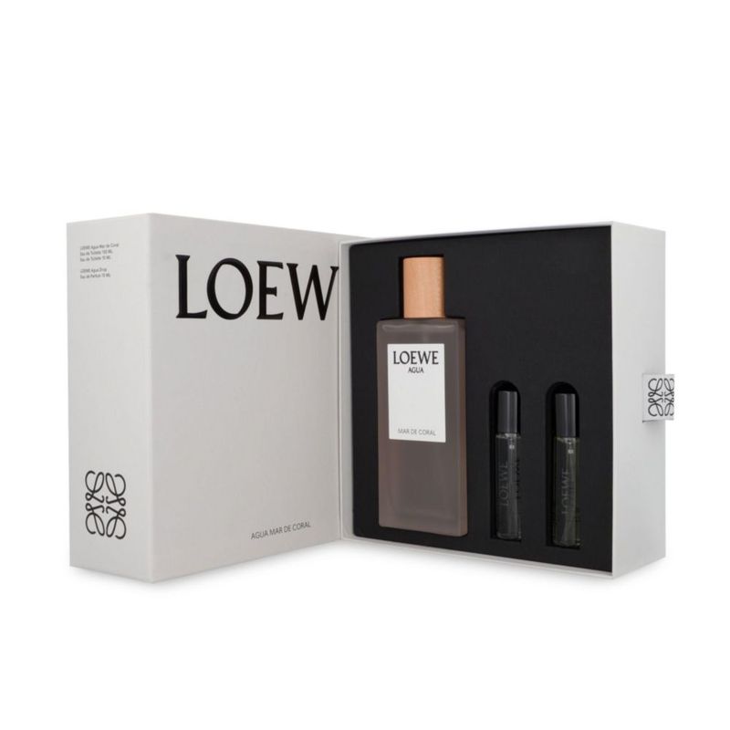 SET LOEWE AGUA MAR DE CORAL 3PZS 100ML EDT SPRAY/ 10ML EDT SPRAY/AGUA DROP 10ML EDP SPRAY