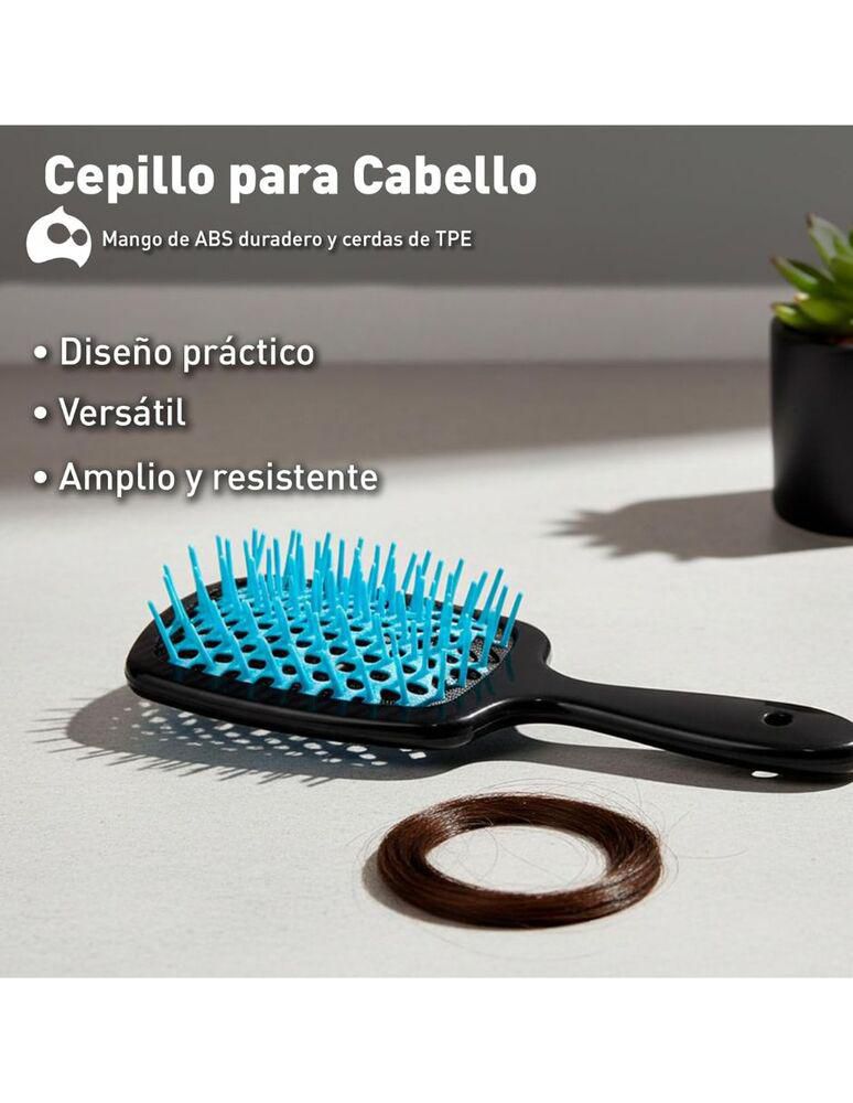 Bluelander Cepillo para Cabello con Mango Ergonómico, Antinudos para Cabello Rizado o Lacio, Ideal para Uso Diario en Casa o Salón (Azul)