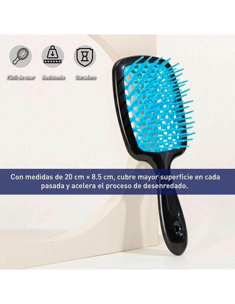 Bluelander Cepillo para Cabello con Mango Ergonómico, Antinudos para Cabello Rizado o Lacio, Ideal para Uso Diario en Casa o Salón (Azul)