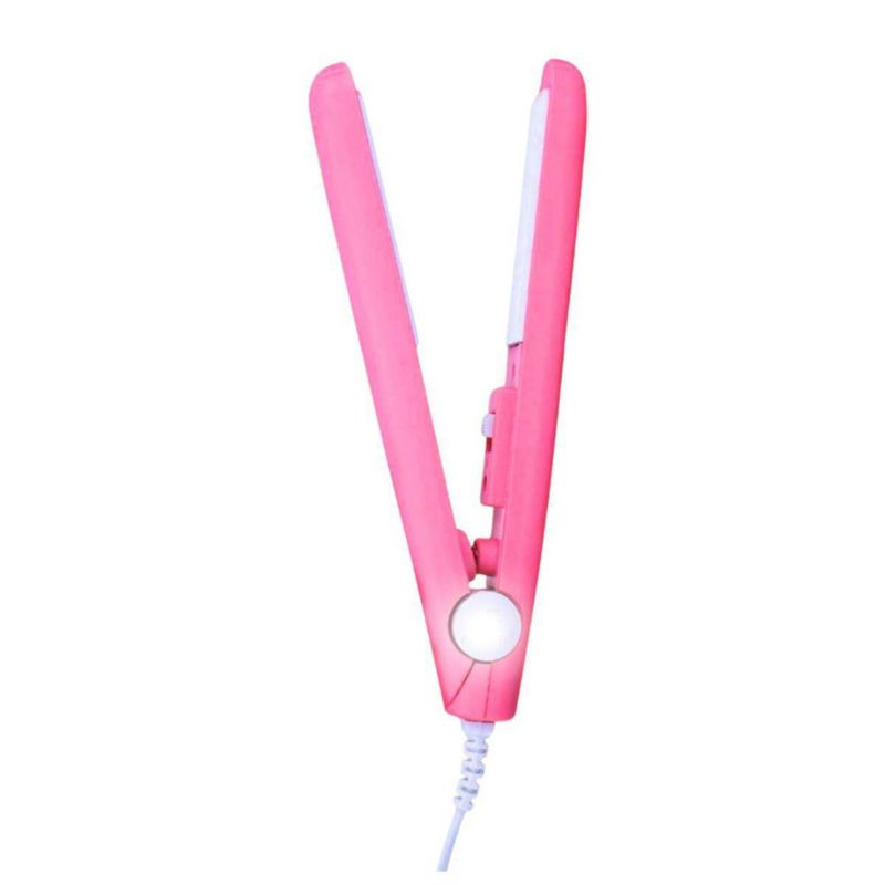 Mini Plancha Para El Cabello Portátil Color Rosa