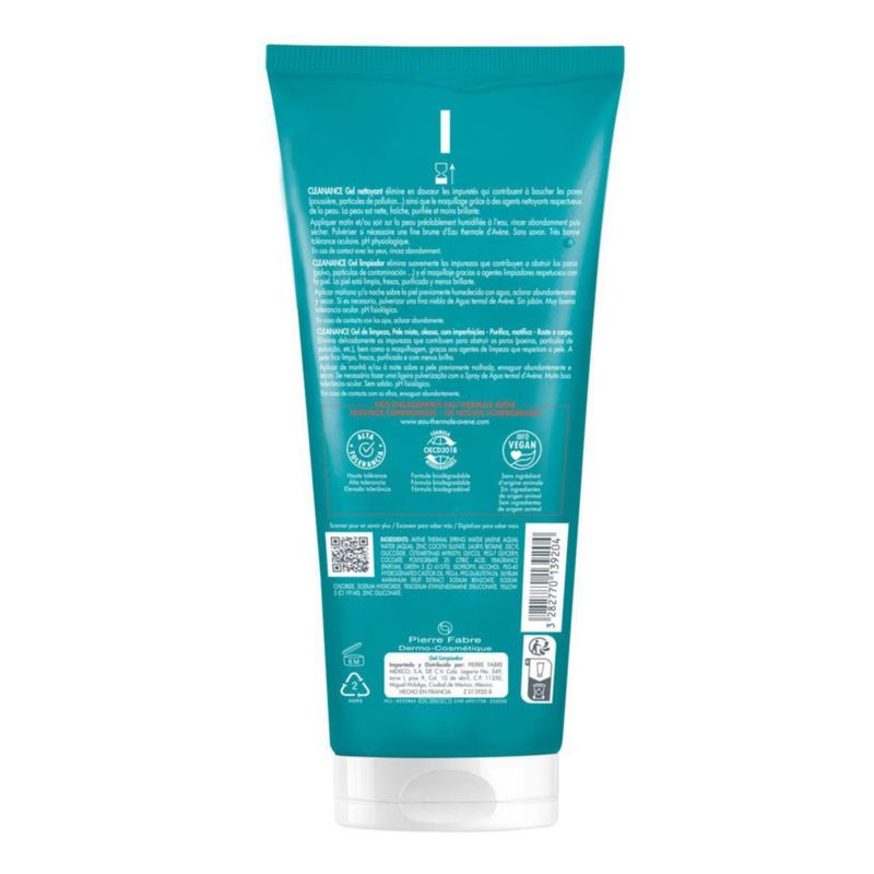 Avene Cleanance Gel limpiador matificante para piel sensible con tendencia acneica 200 ml