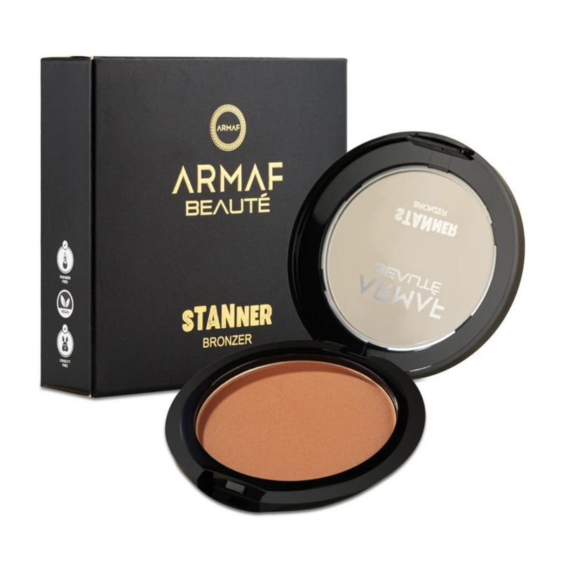 Armaf Beauté Stanner Bronzer Sandy Shine 01 Bronceador Mate Altamente Pigmentado para Definición Profesional.