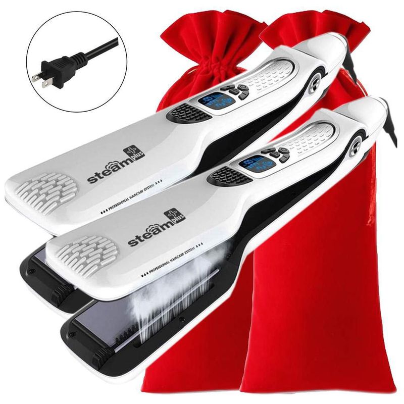 Plancha de Cabello Profesional MXTTW-002 TitaniumSteamWhite Plancha con Placas de Cerámica