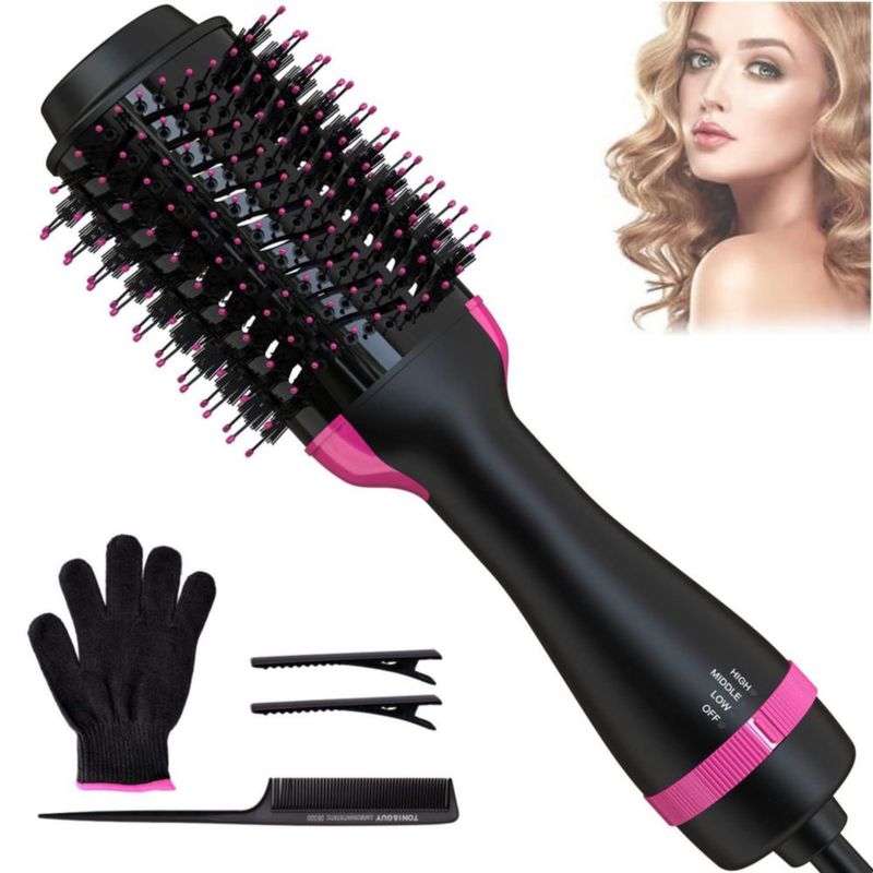 Cepillo Secador de Cabello, 4 en 1 Cepillo Secador de Pelo Eléctrico Iones Negativos, 1000W Cepillos De Aire Caliente Para Cabel